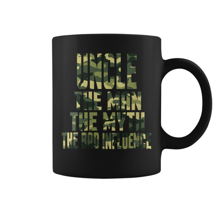 Uncle The Man The Myth The Bad Influence Fathers Day Camo Coffee Mug