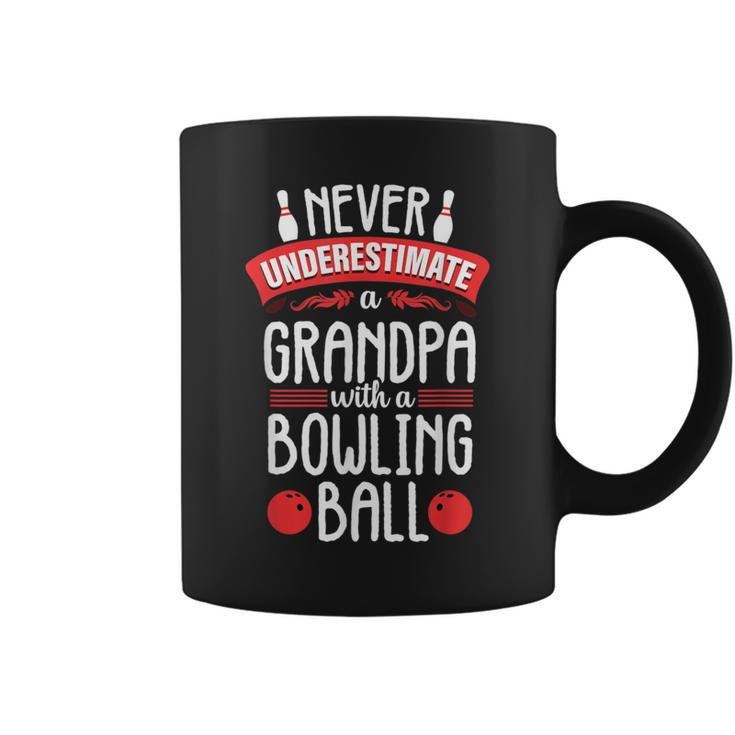 Never Underestimate Bowling Grandpa Bowler Team For Men Coffee Mug
