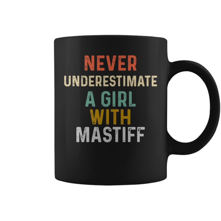 Never Underestimate A Girl With Mastiff Dog Lover Mom Coffee Mug