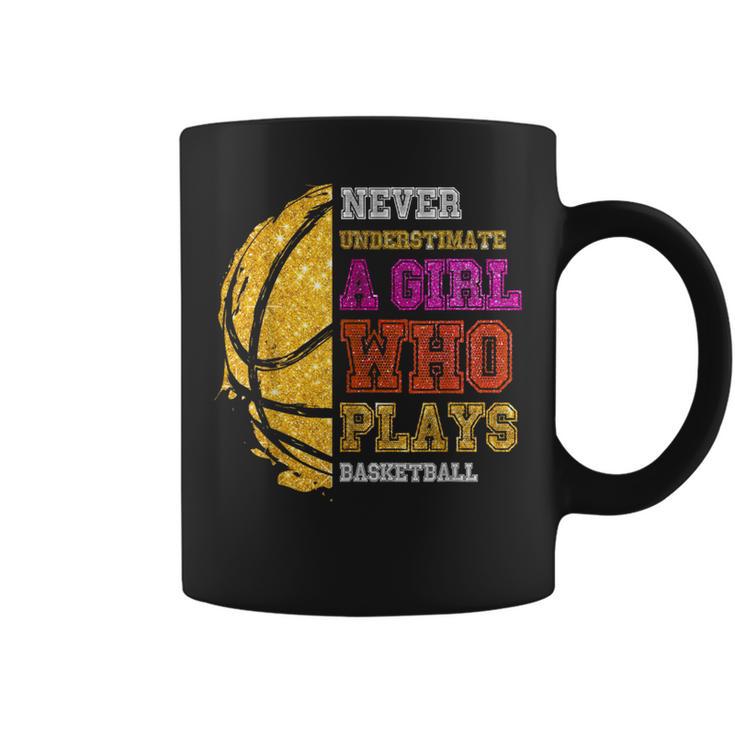 Never Underestimate A Girl Who Plays Basketball Girl Coffee Mug