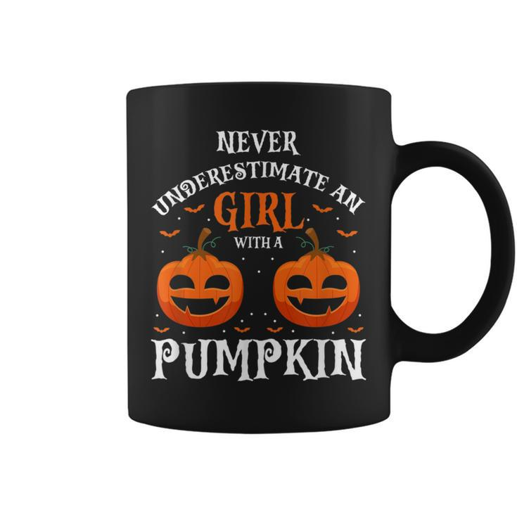 Never Underestimate A Girl With A Pumpkin Present Coffee Mug