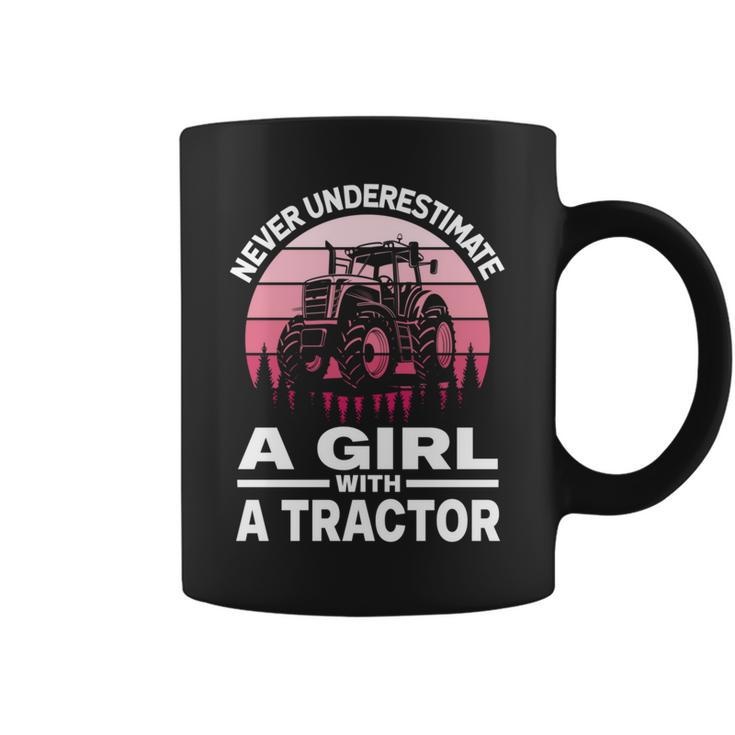 Never Underestimate A Girl With A Tractor Farmer Coffee Mug