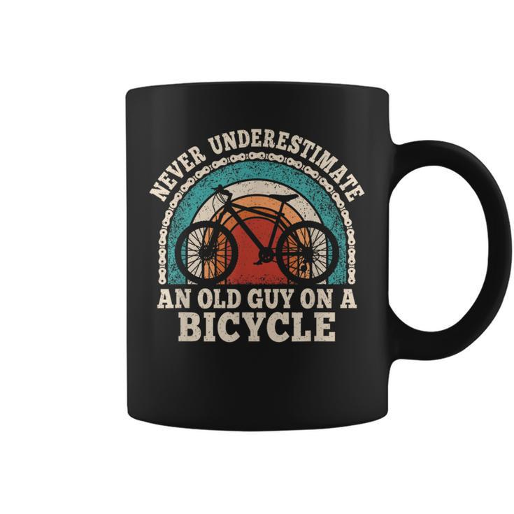 Never Underestimate An Old Guy On A Bicycle Cycling Bike Coffee Mug