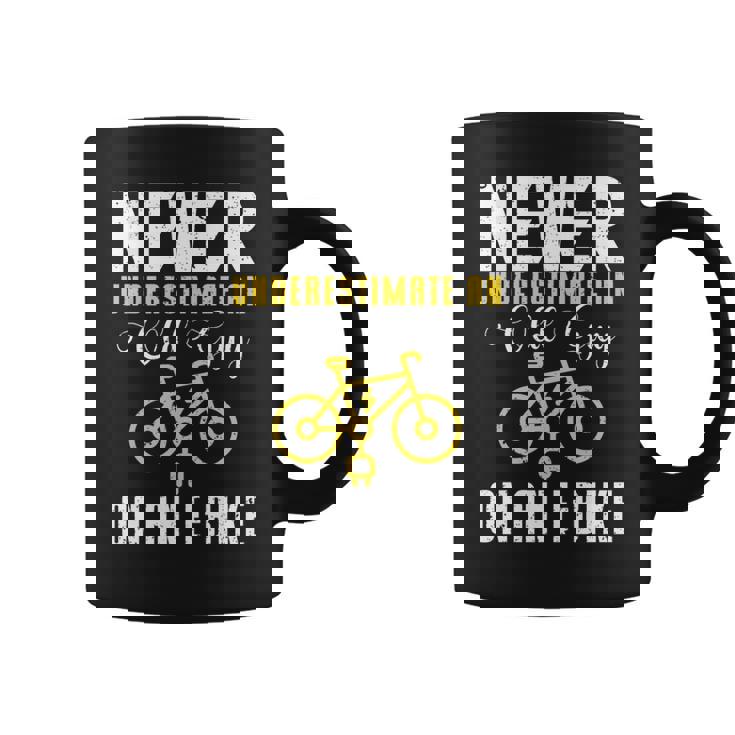 Never Underestimate An Old Guy On A Bicycle E-Bike Quote Coffee Mug
