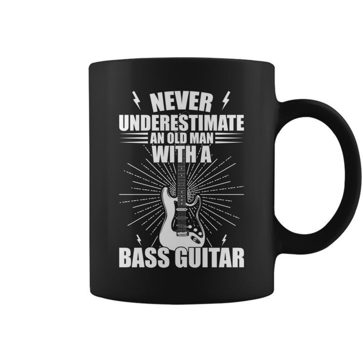 Never Underestimate An Old Man With A Bass Guitar Musician Coffee Mug