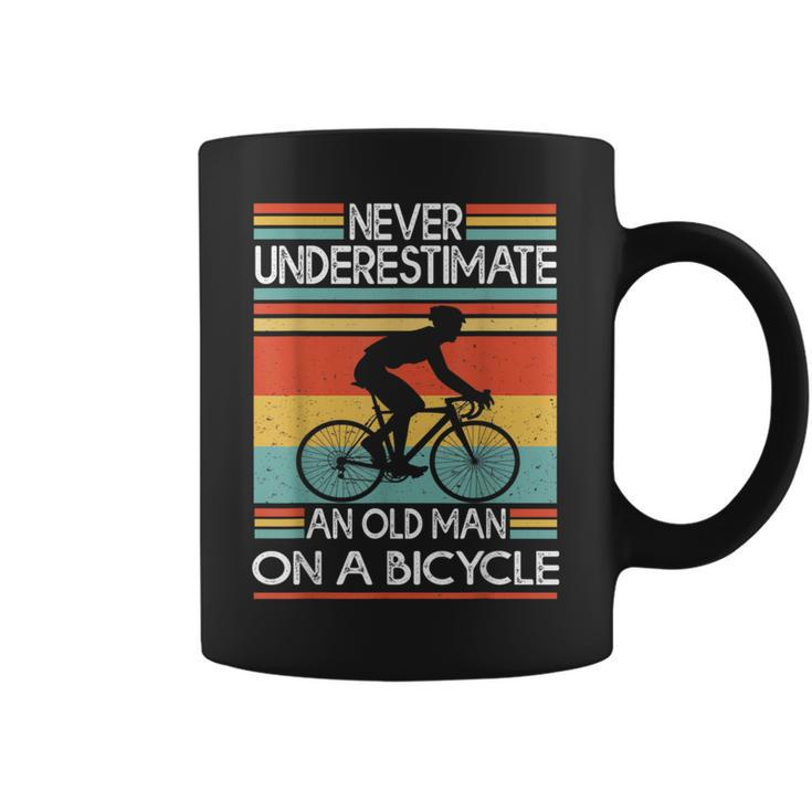 Never Underestimate An Old Man On A Bicycle Bike Coffee Mug