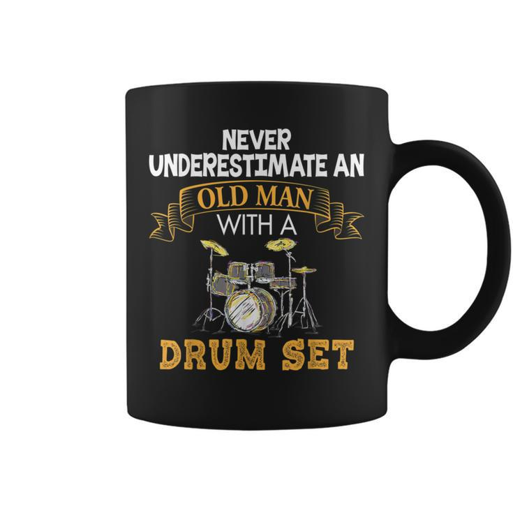 Never Underestimate An Old Man With A Drum Set Father's Day Coffee Mug