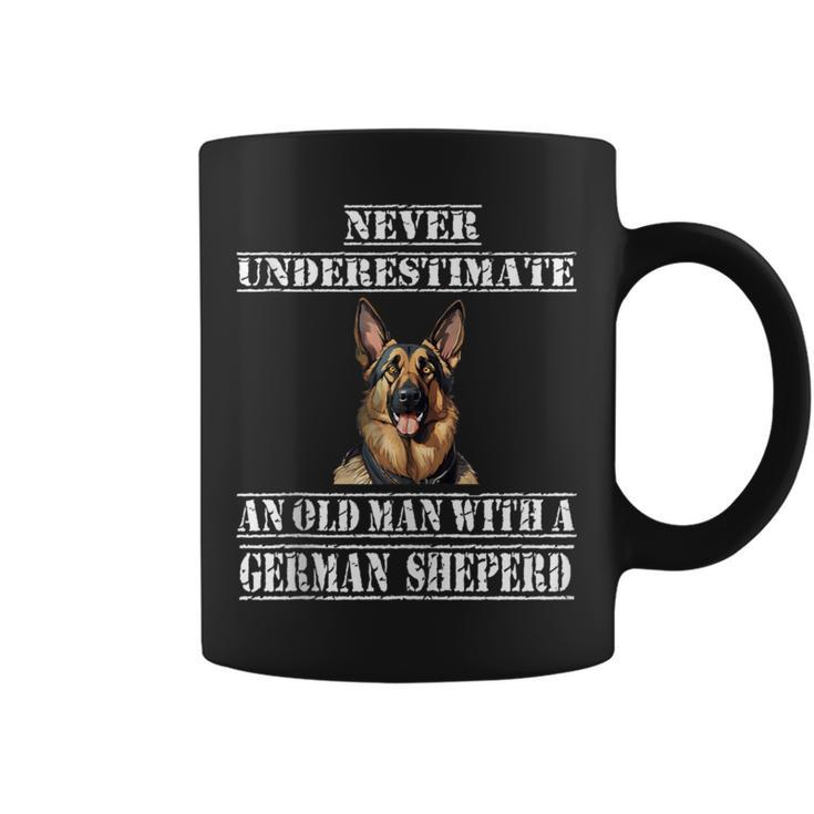 Never Underestimate An Old Man With A German Sheperd Coffee Mug