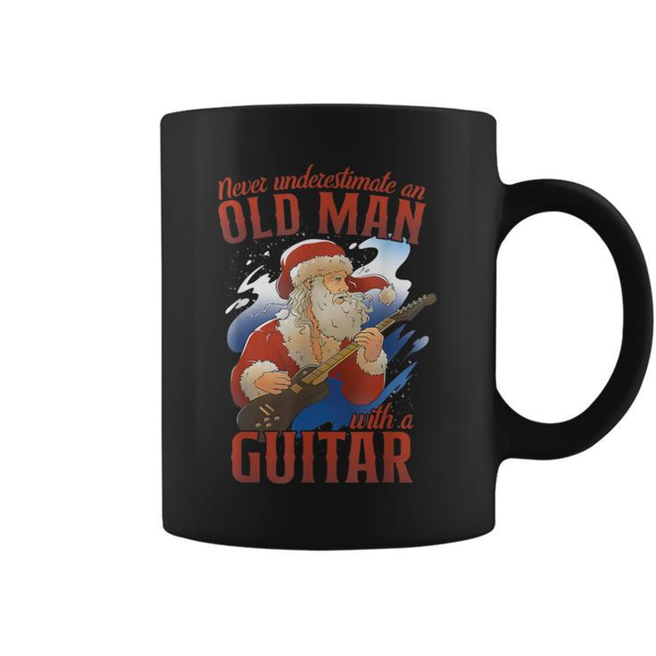 Never Underestimate An Old Man With A Guitar Santa Coffee Mug