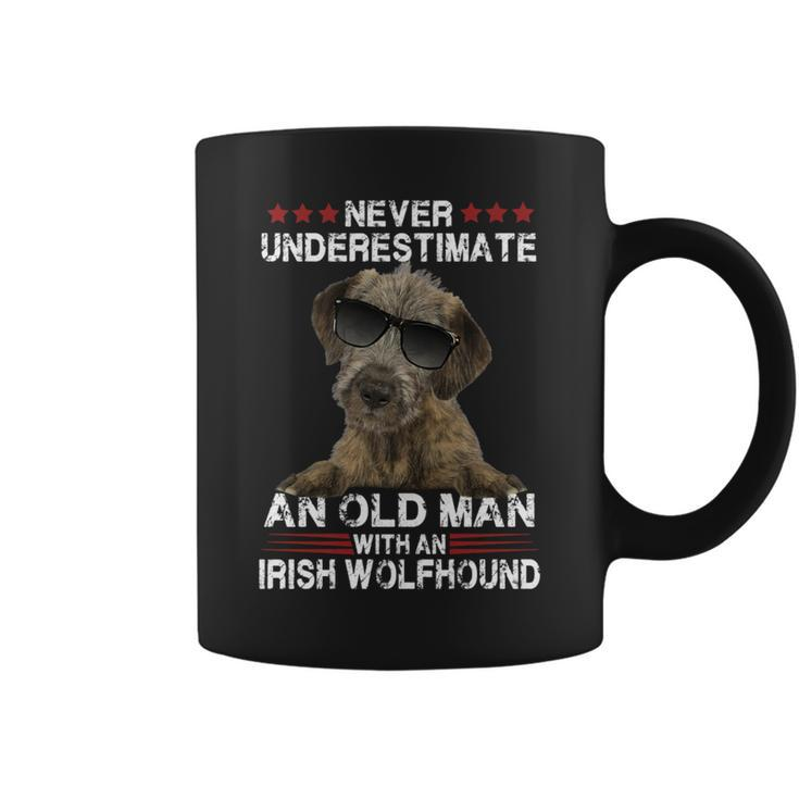 Never Underestimate An Old Man With An Irish Wolfhound Coffee Mug