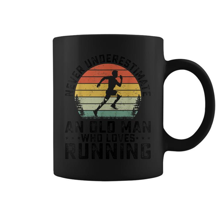 Never Underestimate An Old Man Who Loves Running Runner Coffee Mug