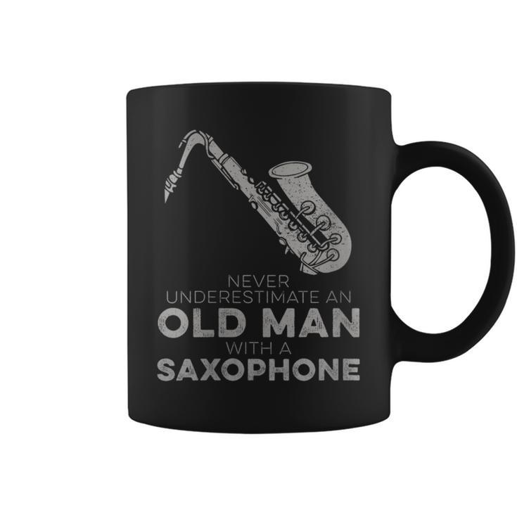 Never Underestimate An Old Man With A Saxophone Humor Coffee Mug