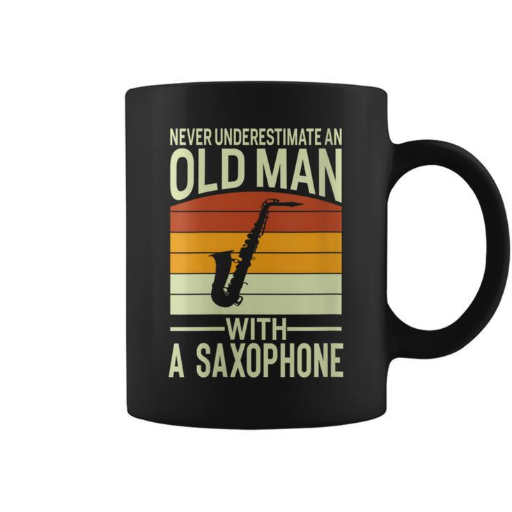Never Underestimate An Old Man With A Saxophone Musician Coffee Mug