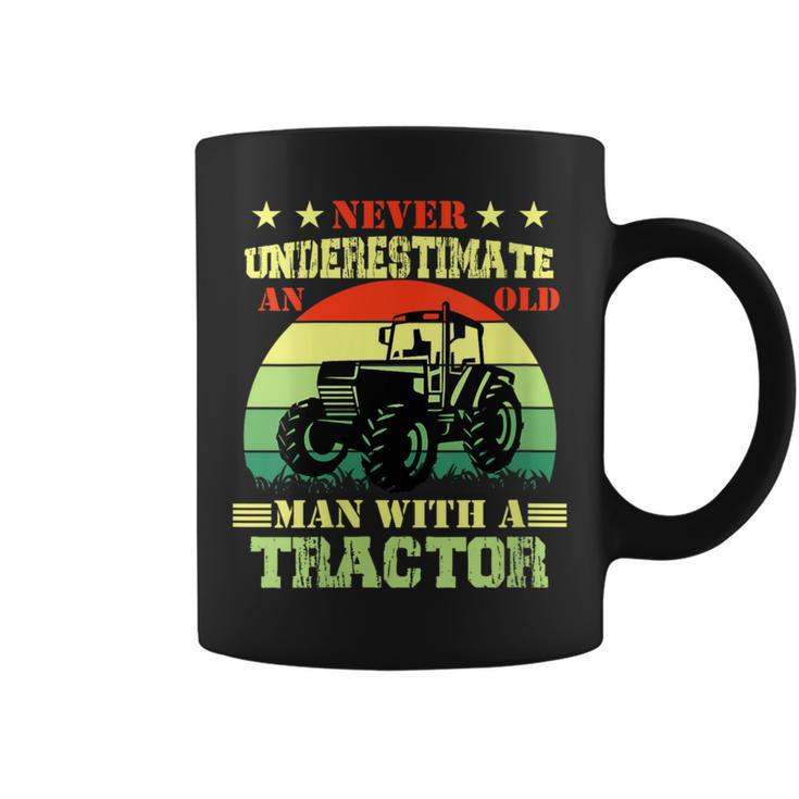 Never Underestimate An Old Man With A Tractor  Farmer Coffee Mug