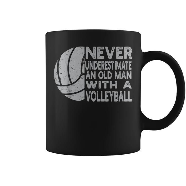 Never Underestimate An Old Man With Volleyball Coach Grandpa Coffee Mug