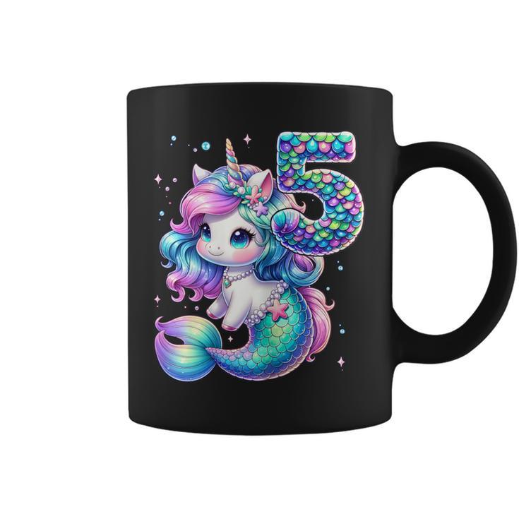 Unicorn Mermaid 5Th Birthday 5 Year Old Party Girls Outfit Coffee Mug