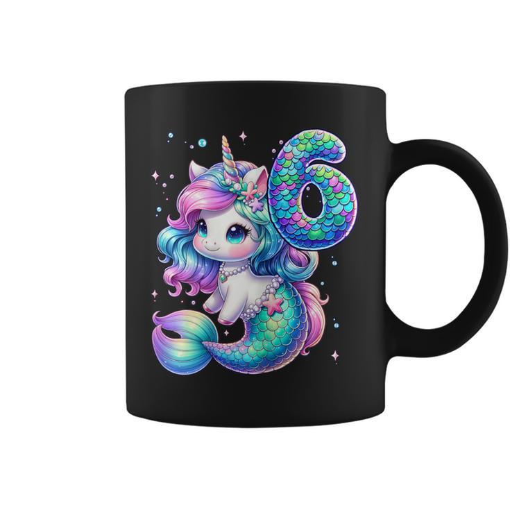 Unicorn Mermaid 6Th Birthday 6 Year Old Party Girls Outfit Coffee Mug
