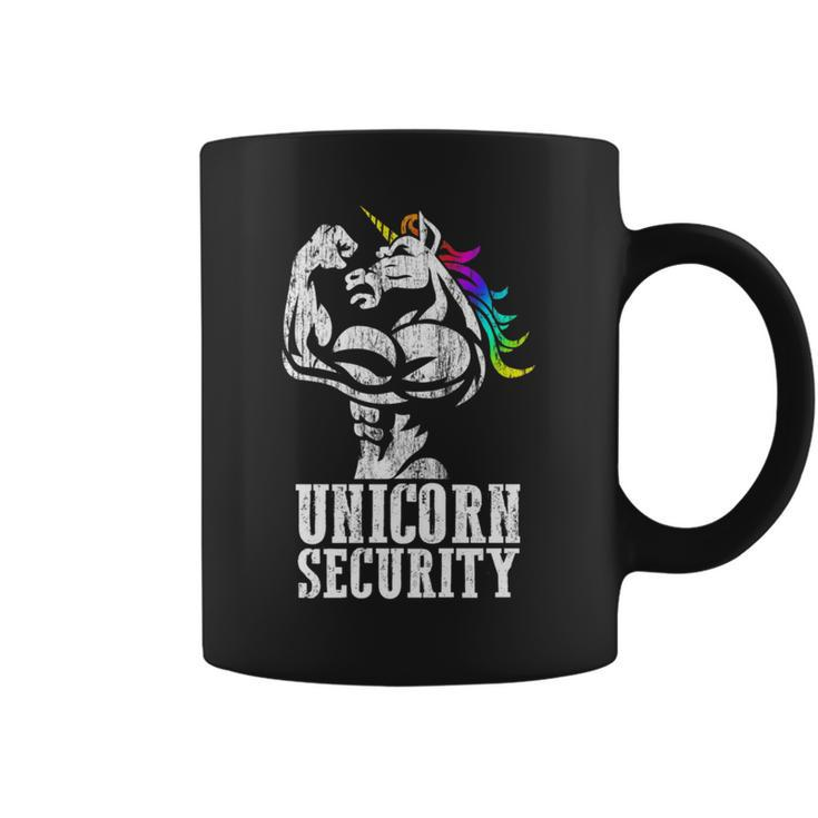 Unicorn Security Rainbow Muscle Manly Christmas Coffee Mug