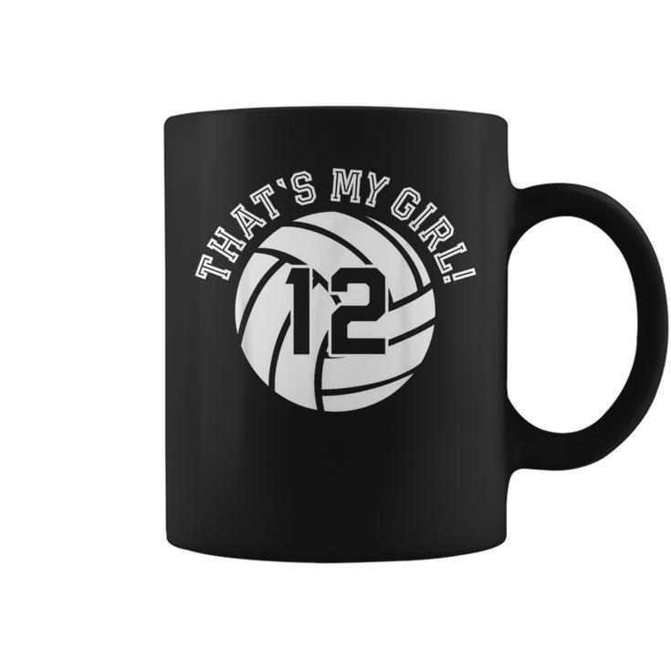 Unique That's My Girl 12 Volleyball Player Mom Or Dad Coffee Mug