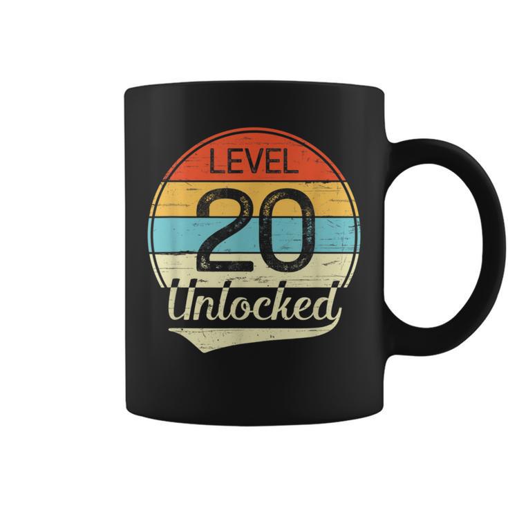 Unlocked Level 20 Birthday Vintage Coffee Mug