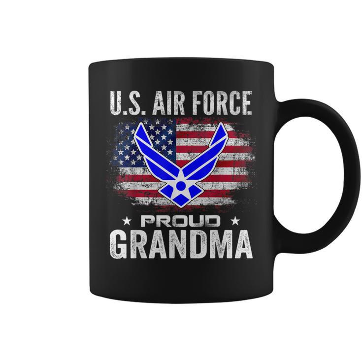 Us Air Force Proud Grandma With American Flag Veteran Coffee Mug