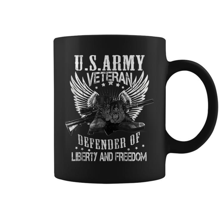 Us Army Veteran Defender Of Liberty Proud Us Army Veteran Coffee Mug