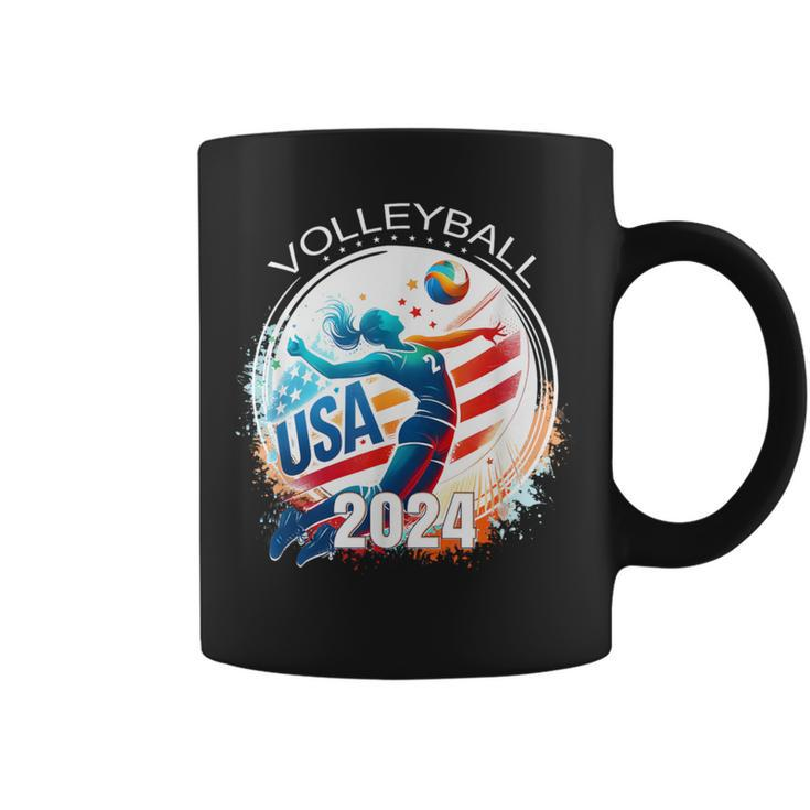 Usa 2024 Summer Games Volleyball America Sports 2024 Usa Coffee Mug