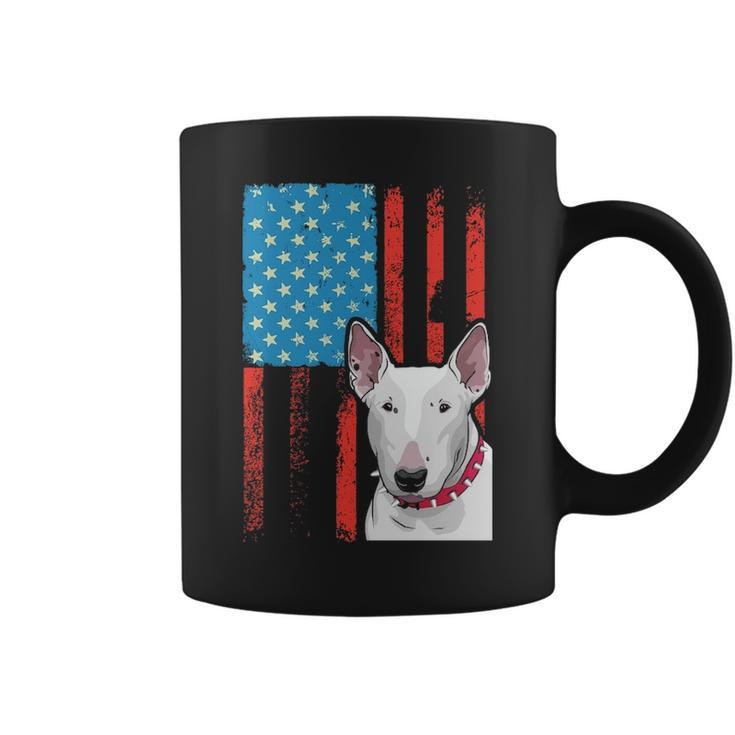 Usa American Flag  Patriotic Dog Bull Terrier Coffee Mug