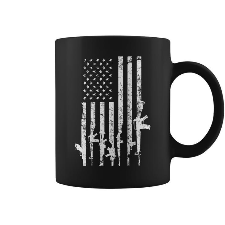 Usa Distressed Flag Guns Pro Gun 2Nd Amendment On Back Coffee Mug