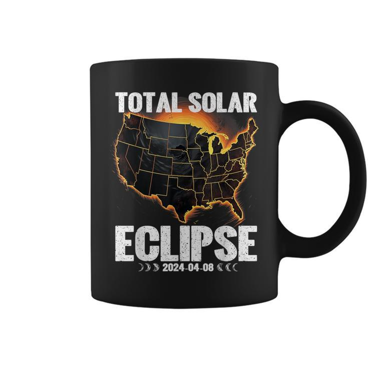 Usa Map 8 April 2024 Total Solar Eclipse 2024 Coffee Mug