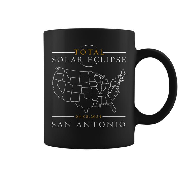 Usa Map Total Solar Eclipse 2024 San Antonio Coffee Mug