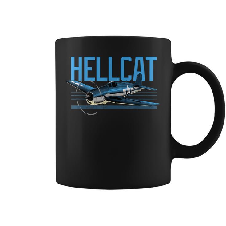 Usa Military Warbird Airplane Hellcat Wwii Vintage Fighter Coffee Mug