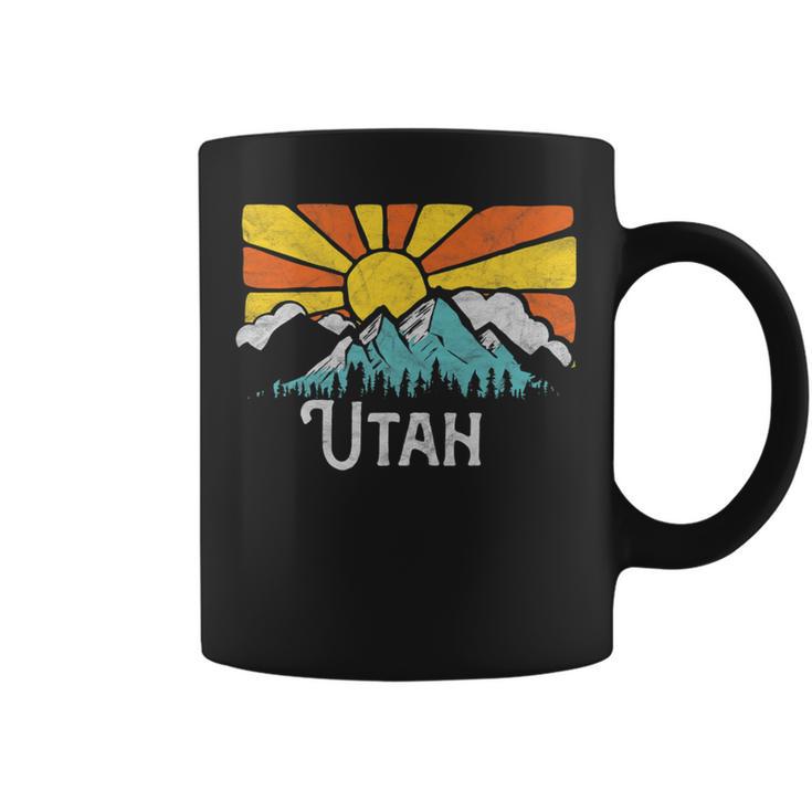 Utah Retro Mountains & Sun Eighties Style Vintage Coffee Mug