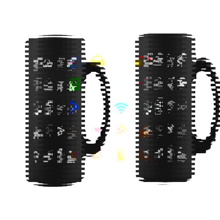 Vacaciones Turista Traductor Icono Deiaje Barrera Lingüíst Taza de café