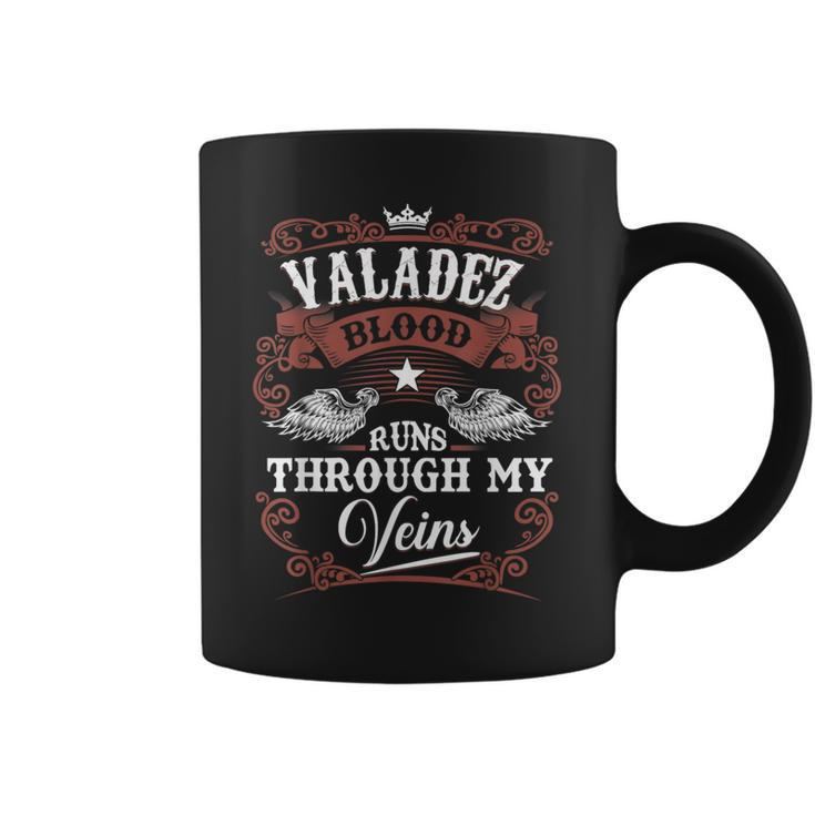 Valadez Blood Runs Through My Veins Vintage Family Name Coffee Mug