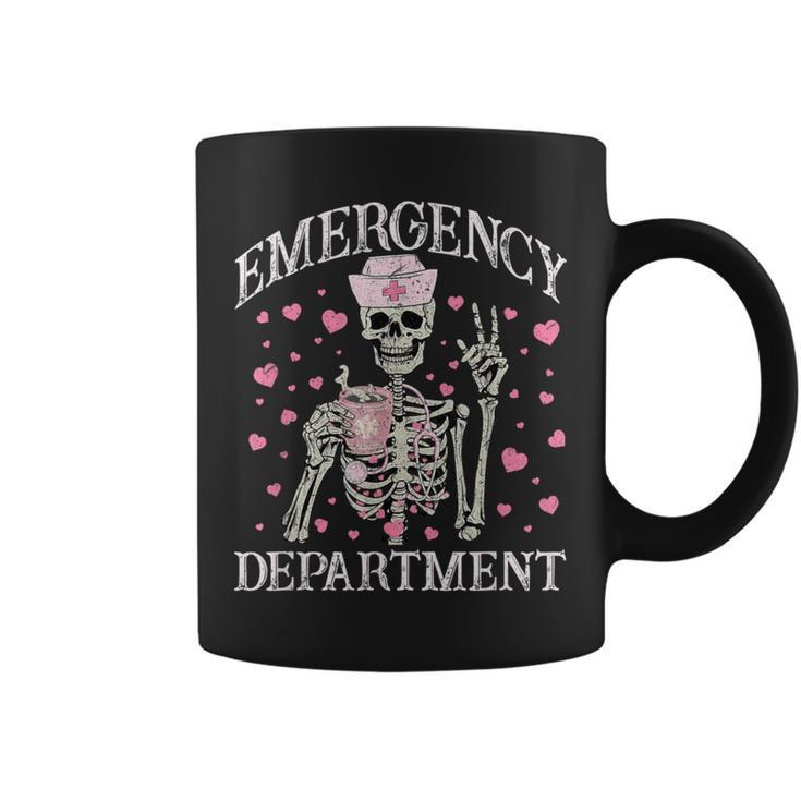 Valentine Er Nurse Emergency Department Room Skeleton Nurse Coffee Mug