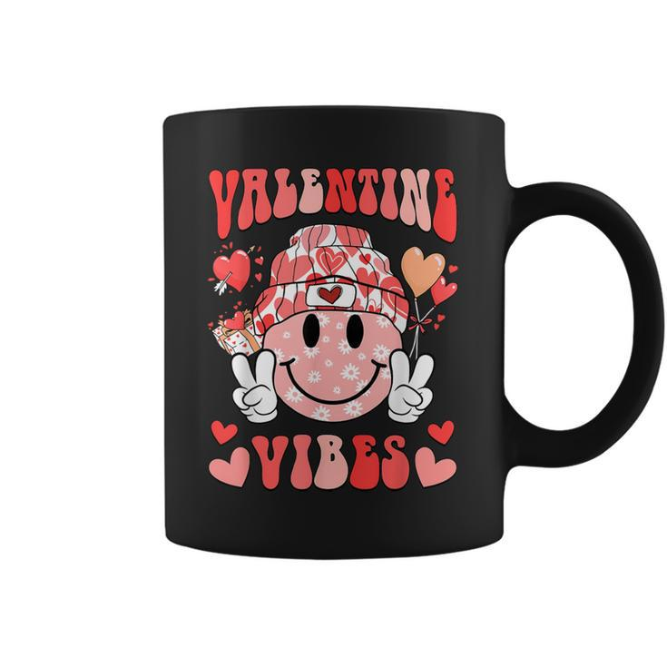 Valentine Vibes Groovy Valentine's Day Couples Boys Girls Coffee Mug
