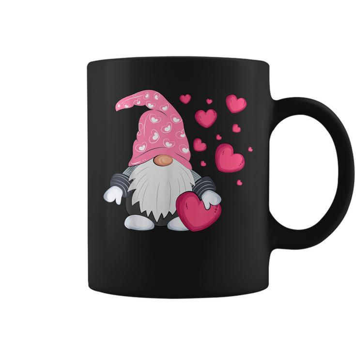 Valentine's Day Gnome Love Holding Red Heart Coffee Mug