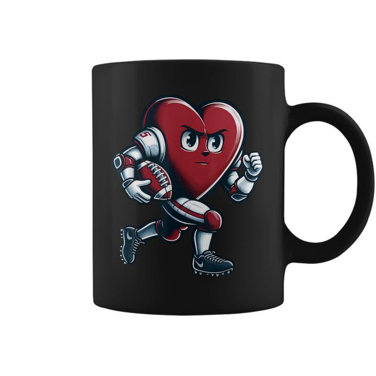 Valentine's Day Heart Football Player Team Sports Coffee Mug