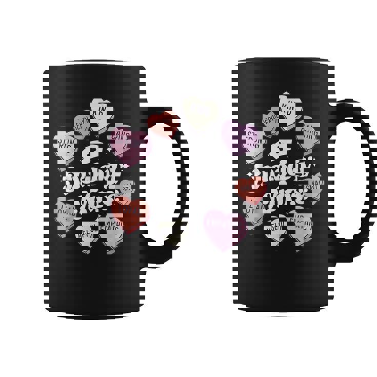 Valentines Day Oncology Nurse Cancer Support Groovy Hearts Coffee Mug