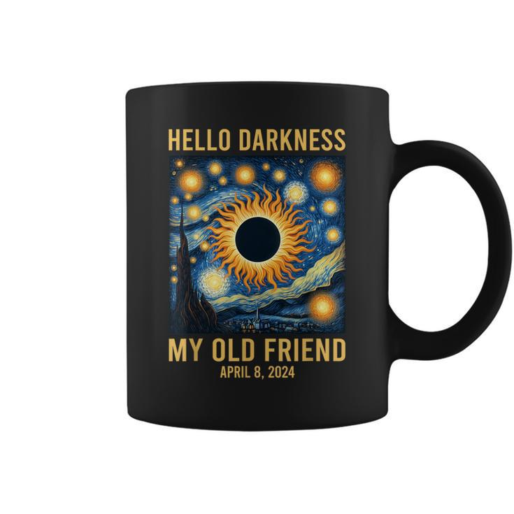 Van Gogh Starry Night Hello Darkness Solar Eclipse 2024 Coffee Mug