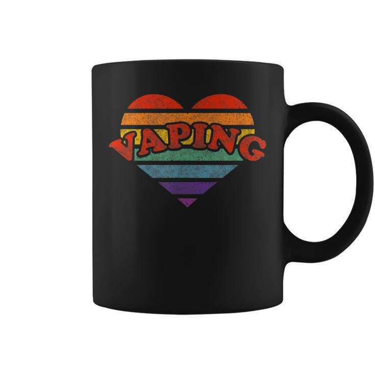Vaping Retro Rainbow Heart 80S Whimsy Lgbtq Pride Coffee Mug