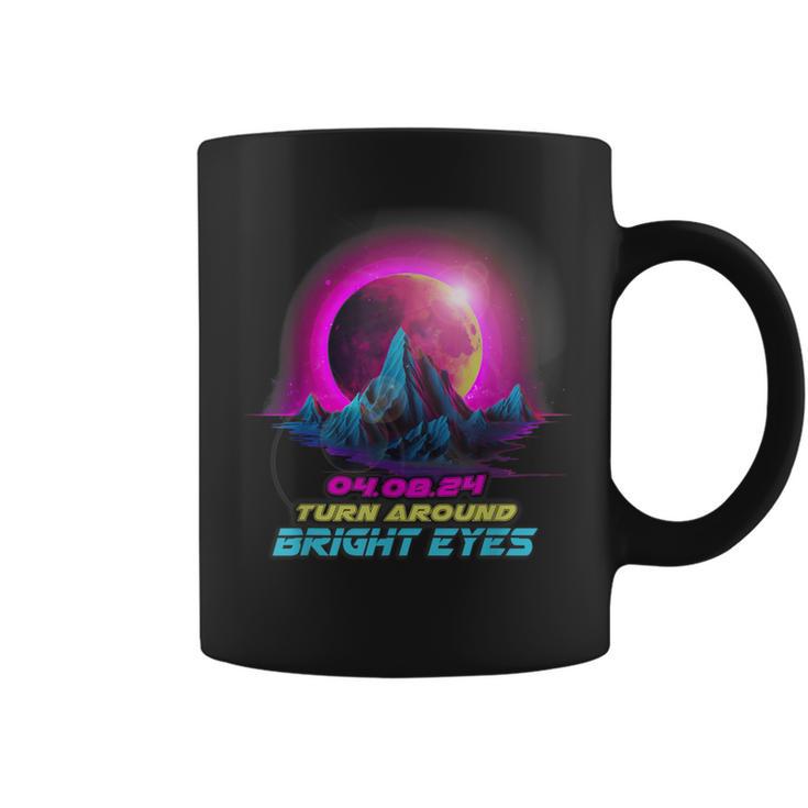 Vaporwave Total Solar Eclipse 2024 Turn Around Bright Eyes Coffee Mug