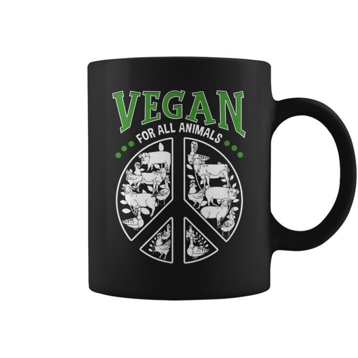 Vegan For All Animals And Peace Love Equality And Hope Coffee Mug