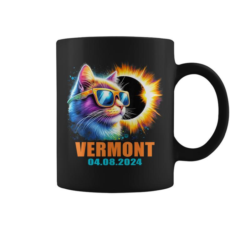 Vermont Total Solar Eclipse 2024 Cat Solar Eclipse Glasses Coffee Mug