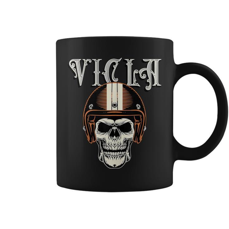 Vicla Gangster Biker Skull Motorcycle Rider Coffee Mug