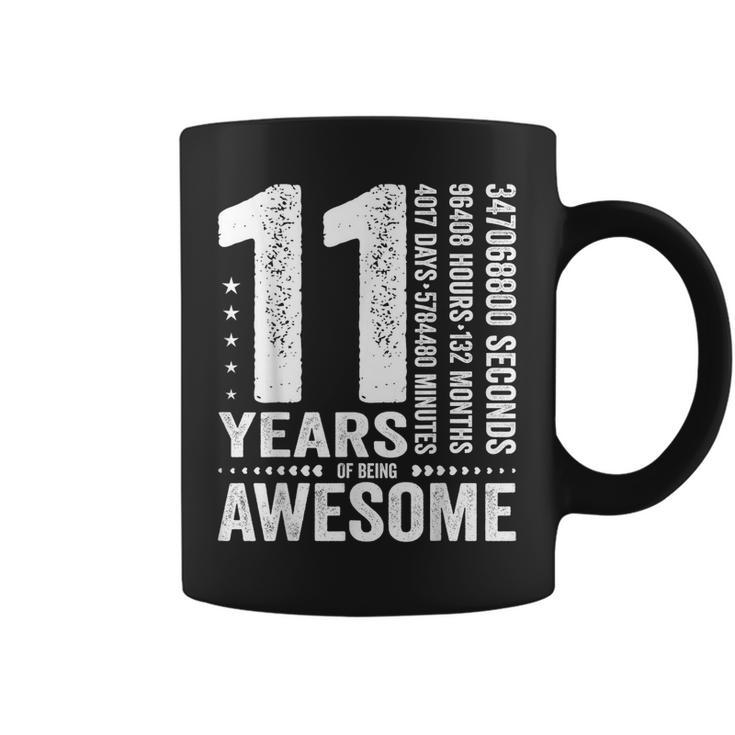 Vintage 11Th Birthday 132 Months 11 Years Old Being Awesome Coffee Mug