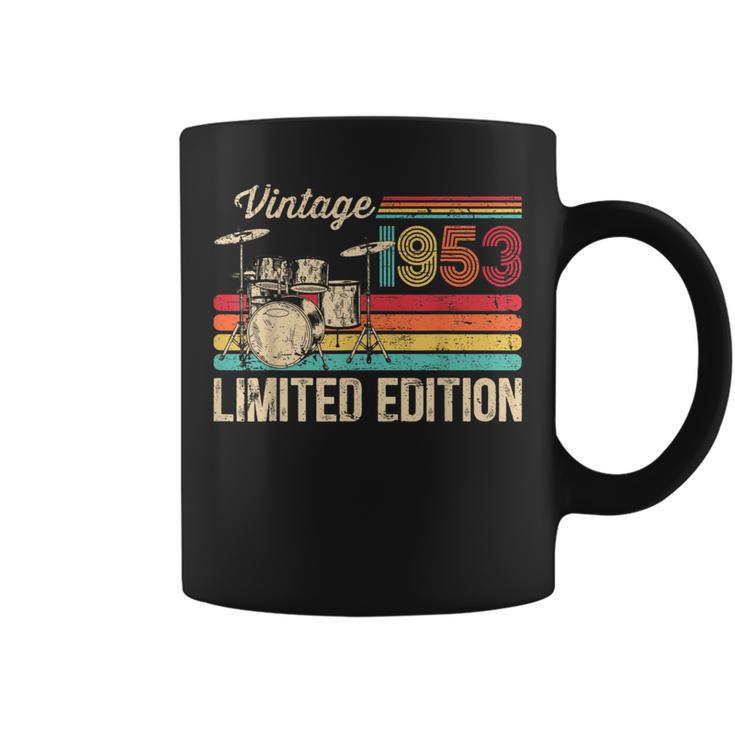 Vintage 1953 Drums Lovers 70Th Birthday Drummer Coffee Mug