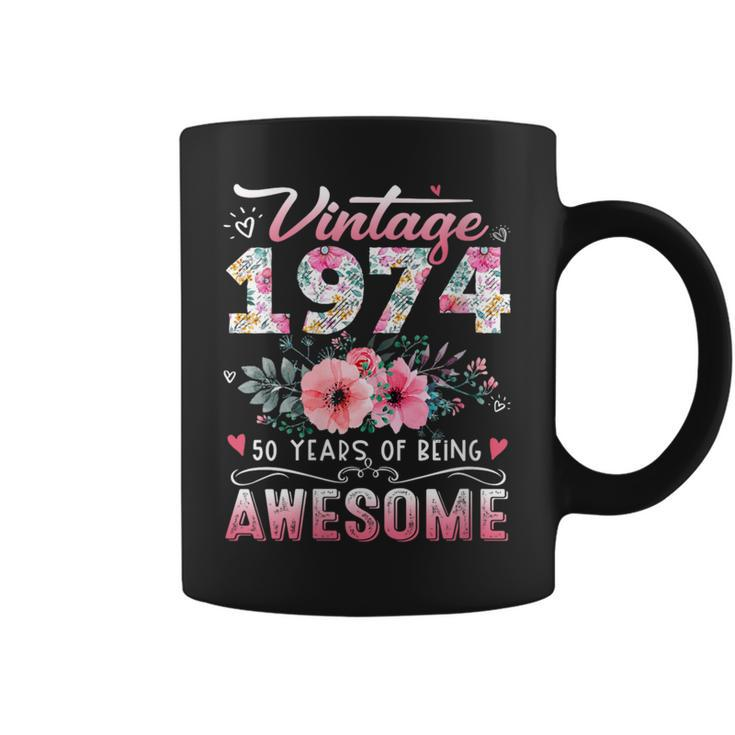Vintage 1974 Floral 50 Years Old 50Th Birthday Party Costume Coffee Mug
