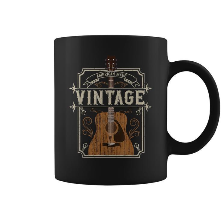 Vintage Acoustic Guitar Collector Retro Guitarist Coffee Mug